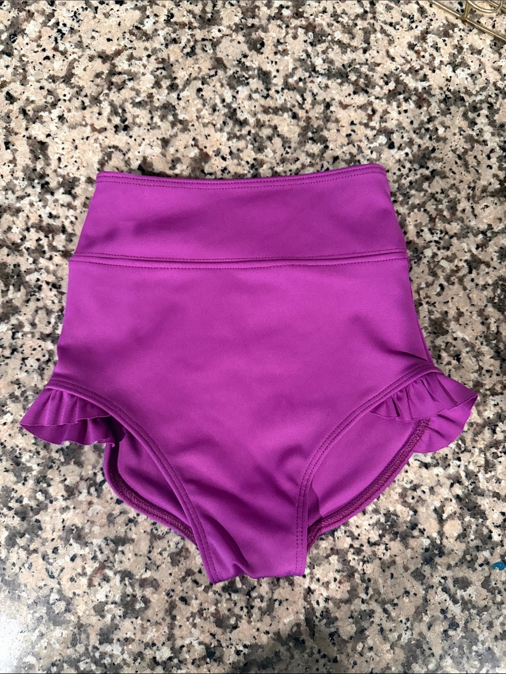 CS TIGER FRIDAY High-Waist Dance Briefs with Ruffle Trim - grape